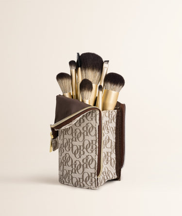 Olcay gulsen 8 piece brush set in leather box nvt